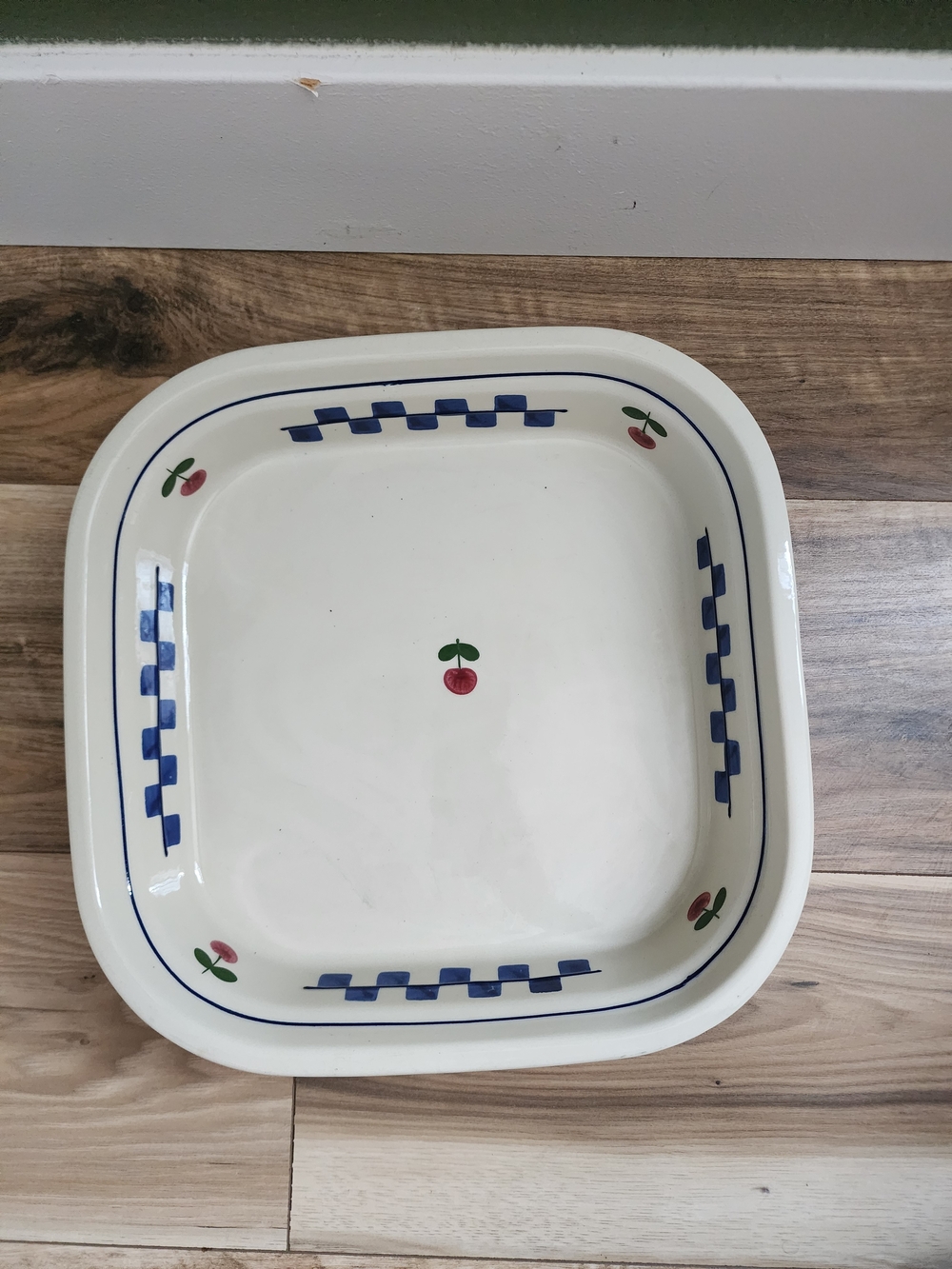 Vintage Hartstone Pottery Windowpane Apple Square Baking Dish 13" USA